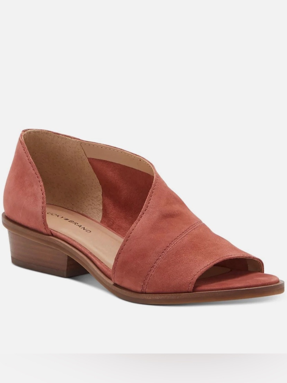 Lucky Brand Serkie Low Heel Sandal- Rust- Size 8